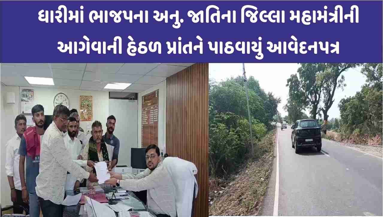 Dhari માં ભાજપના અનુ. જાતિના જિલ્લા મહામંત્રીની આગેવાની હેઠળ પ્રાંતને પાઠવાયું આવેદનપત્ર